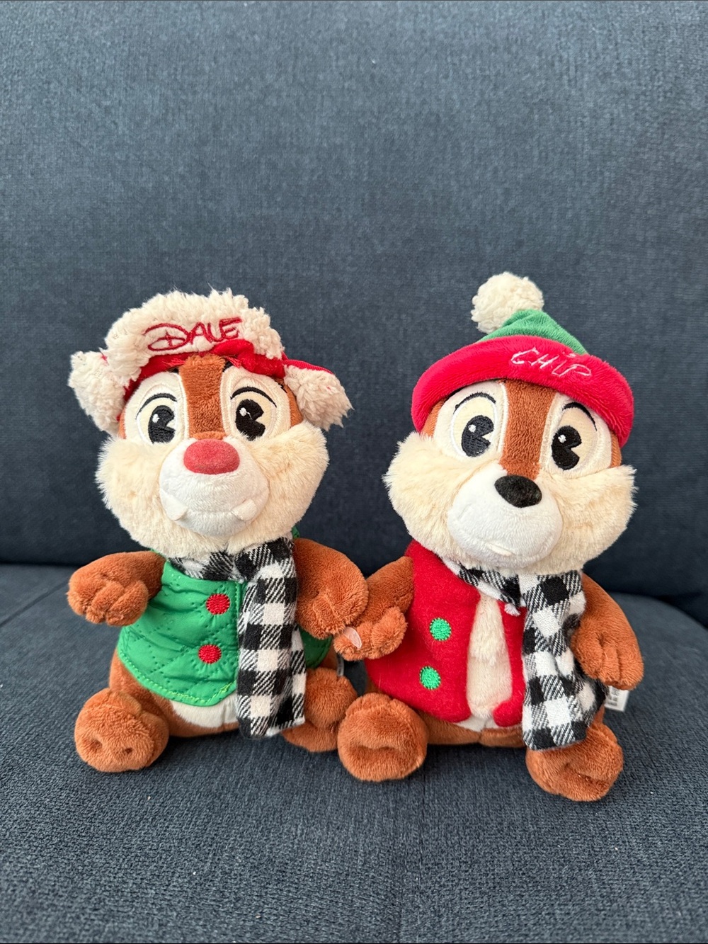 Disney Chip and Dale Holiday Plush Pair in Red and Green
